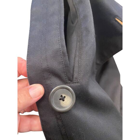 Ralph Lauren Double Breasted Trench Coat Black Removable Lining Quilted 44R VTG - Picture 15 of 16